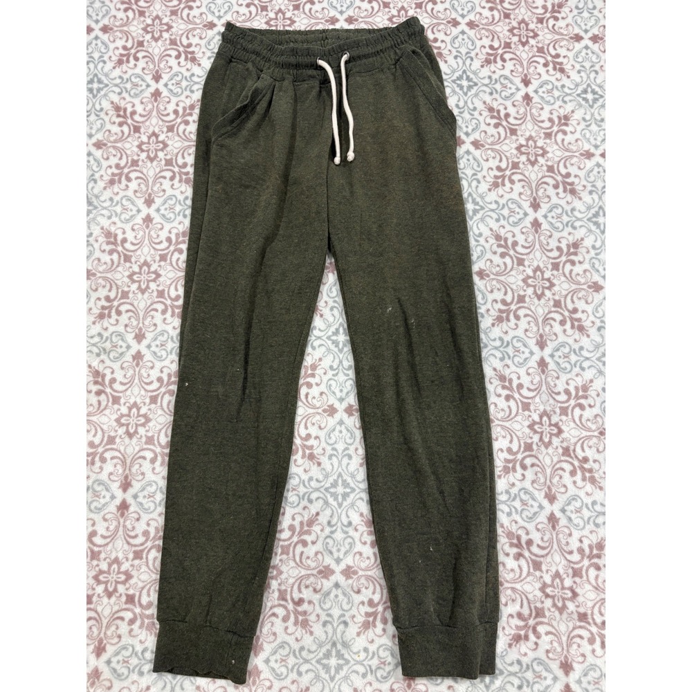 Cotton On Mens XS Jogger Sweatpants Dark Olive Green Drawstring Fleece Lined
